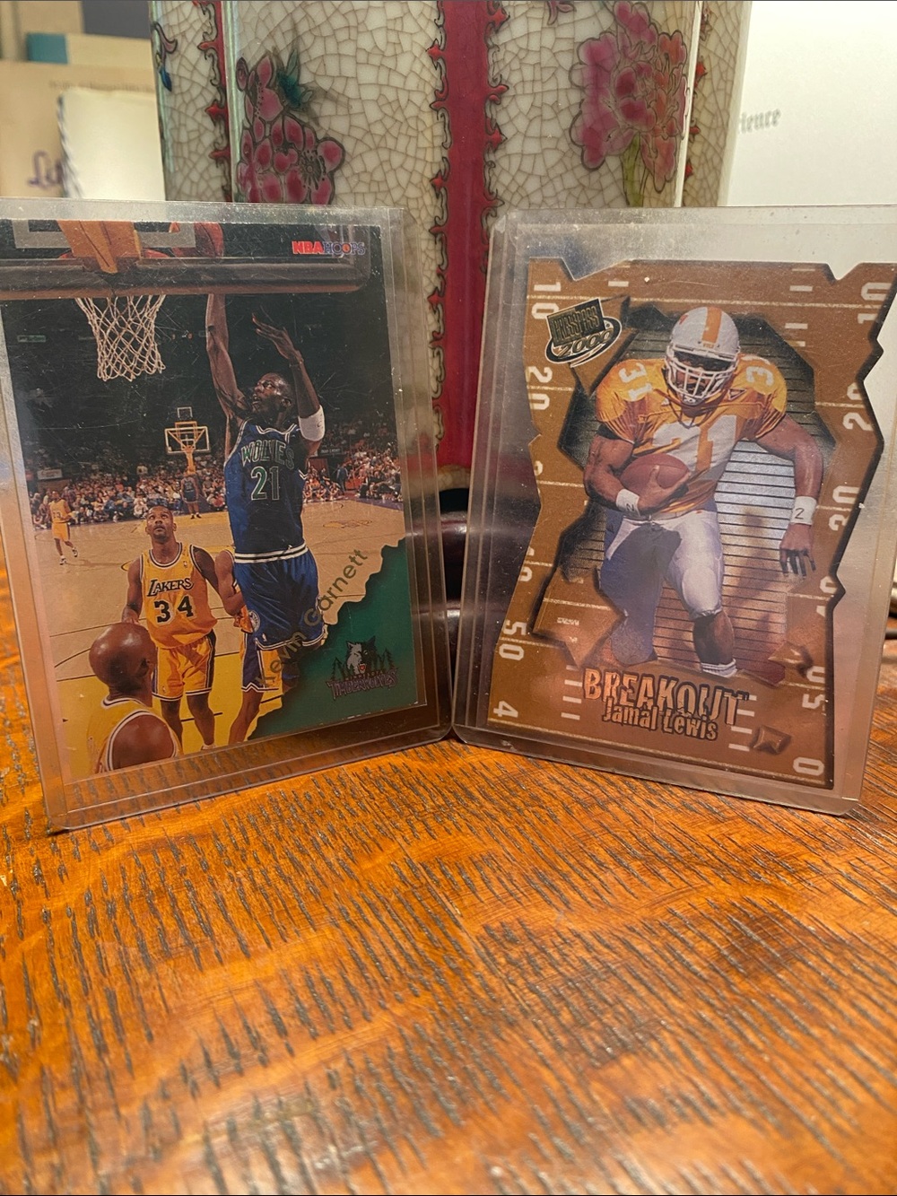 Decorative Sports Trading Card Display - Brown Woodgrain